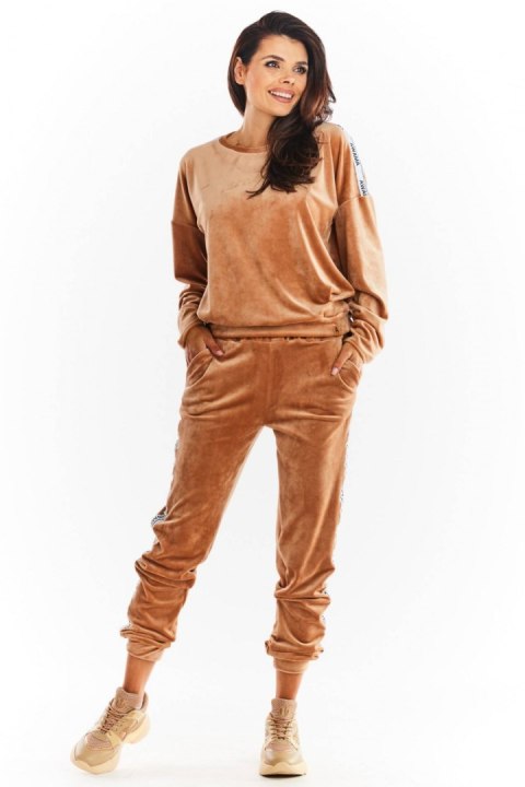 Spodnie Damskie Model A375 Beige - awama - XL Spodnie Damskie Model A375 Beige - awama - XL