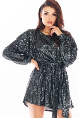 Sukienka Model A400 Cekiny Grafit - awama - L/XL