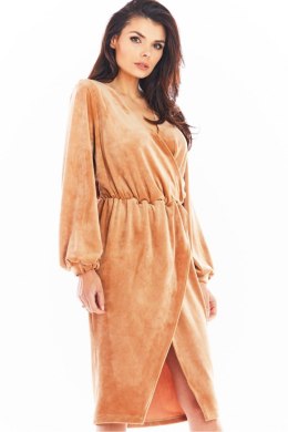 Sukienka Model A406 Welur Beige - awama - M