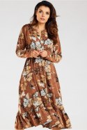 Sukienka Model A468 Brown Pattern - awama - L