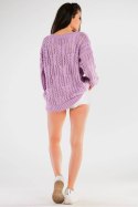 Sweter Damski Model A444 Violet - awama - uniwersalny Sweter Damski Model A444 Violet - awama - uniwersalny