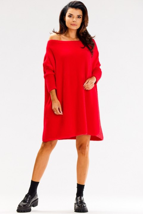 Sweter Damski Model A618 Red - awama - uniwersalny Sweter Damski Model A618 Red - awama - uniwersalny