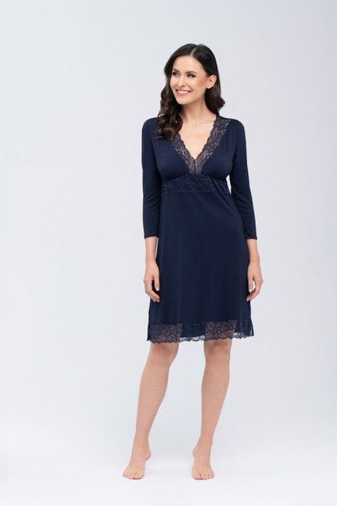 Koszulka nocna Koszula Nocna Model Thelma Navy - Babella - XXXL Koszulka nocna Koszula Nocna Model Thelma Navy - Babella - XXXL