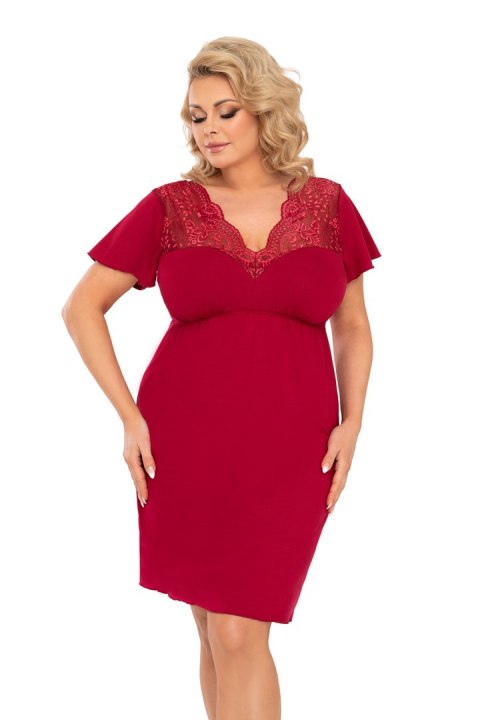Koszulka nocna Koszulka Model Doris Plus Burgund - Donna - 50 Koszulka nocna Koszulka Model Doris Plus Burgund - Donna - 50