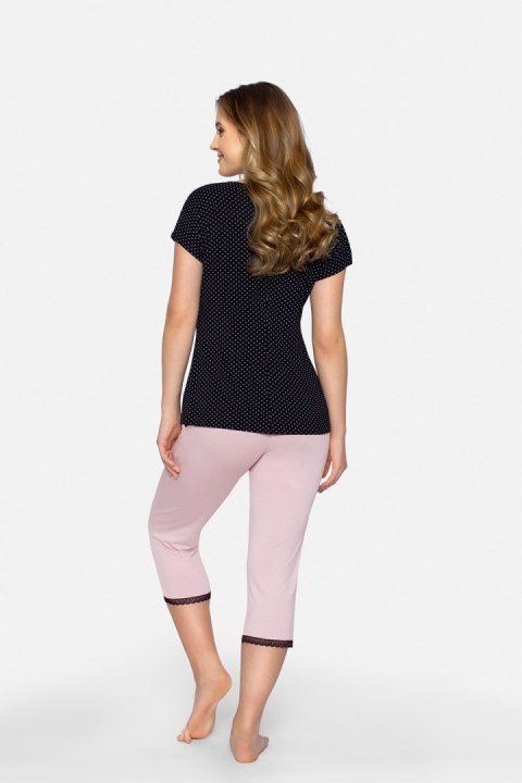 Piżama Damska Model Cleo-P Black/Pink - Babella - XL Piżama Damska Model Cleo-P Black/Pink - Babella - XL