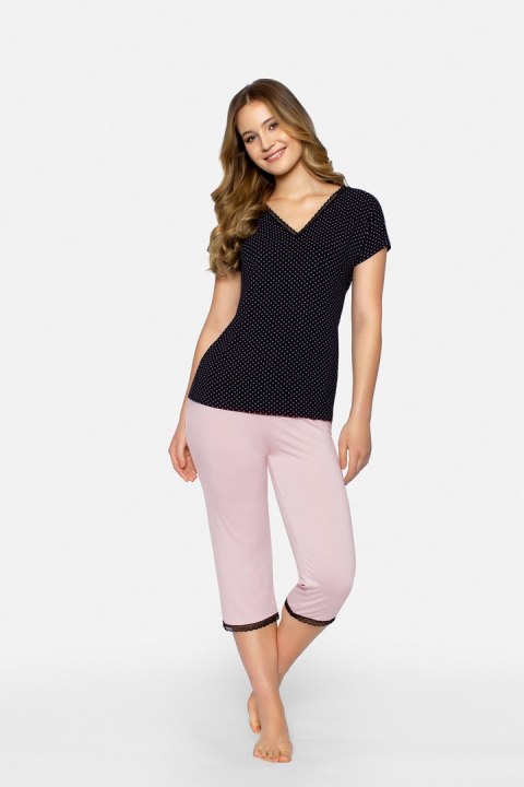 Piżama Damska Model Cleo-P Black/Pink - Babella - M