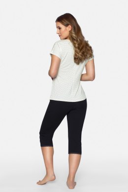 Piżama Damska Model Cleo-P Ecru/Black - Babella - XL