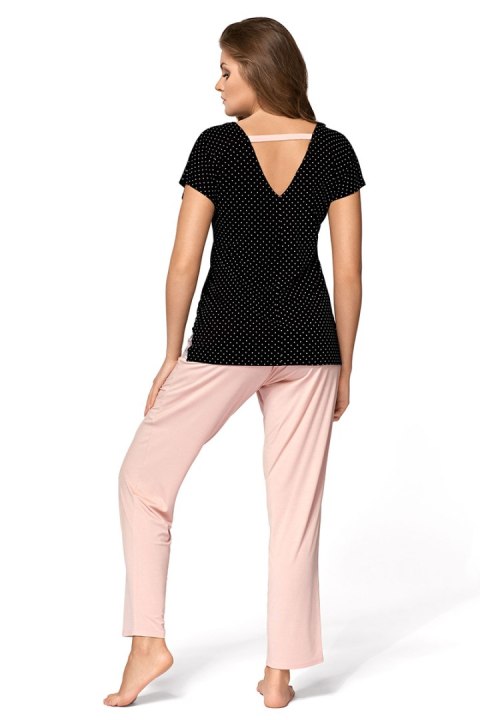 Piżama Damska Model Iris Black/Powder Pink - Babella - s Piżama Damska Model Iris Black/Powder Pink - Babella - s