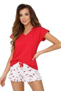 Piżama Damska Model Teddy 1/2 Red/Ecru - Donna - 42