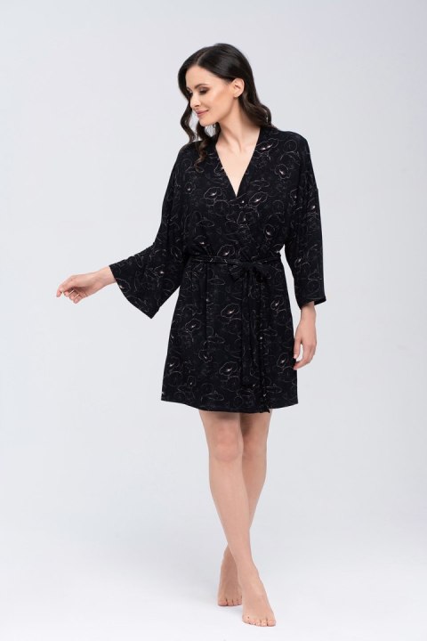 Szlafrok Damski Model Koi Beige/Black - Babella - XL