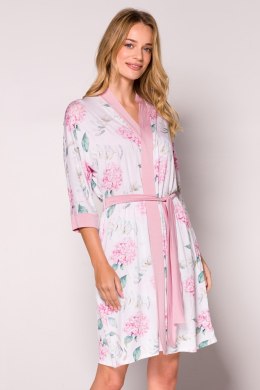 Szlafrok Damski Model Montreal White/Pink - Babella - S