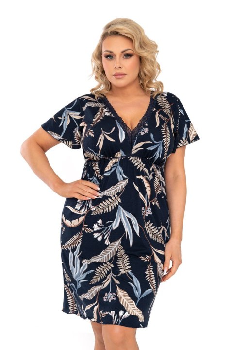 Koszulka nocna Koszula Nocna Model Helen Plus Dark Blue - Donna - 46 Koszulka nocna Koszula Nocna Model Helen Plus Dark Blue - Donna - 46