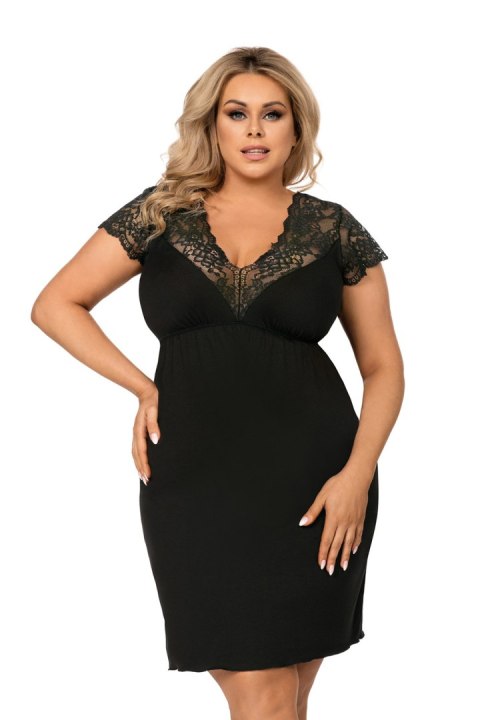 Koszulka nocna Koszula Nocna Model Tess plus Black - Donna - 5XL Koszulka nocna Koszula Nocna Model Tess plus Black - Donna - 5XL