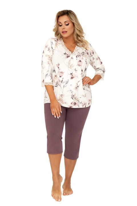 Piżama Damska Model Belinda 3/4 Plus Ecru - Donna - 46