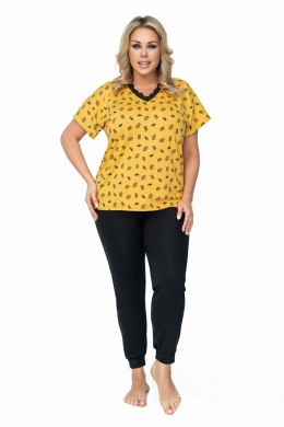 Piżama Damska Model Queen Plus Size Musztard - Donna - 50