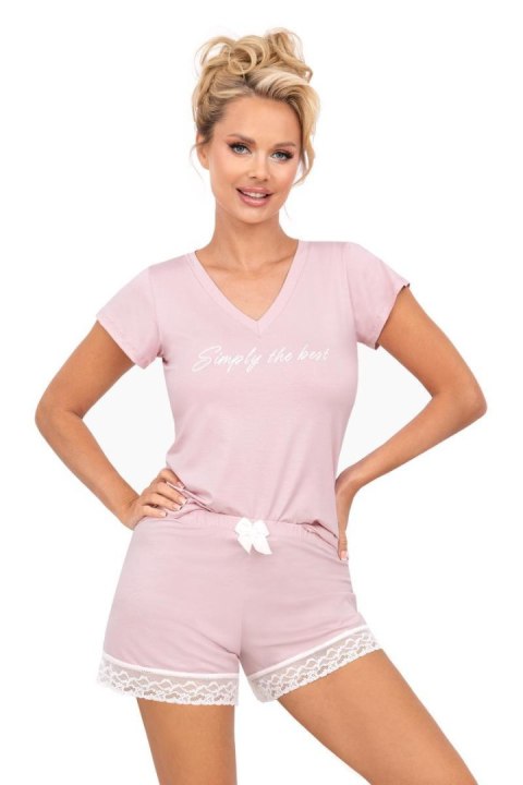 Piżama Damska Model Simply 1/2 Powder Pink - Donna - 40