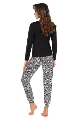 Piżama Damska Model Zebra Long Black - Donna - 42