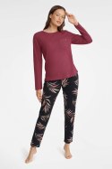 Piżama Damska Model Garden 40929-83X Bordo/Black - Henderson - XL