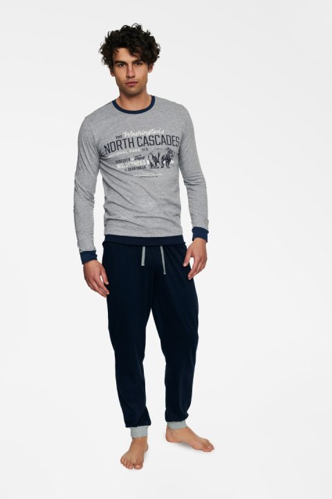Piżama Męska Model Beast 40034-90X Grey Melange/Navy - Henderson - XL