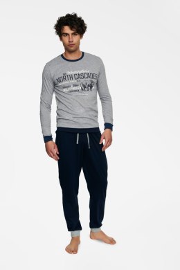 Piżama Męska Model Beast 40034-90X Grey Melange/Navy - Henderson - XXL