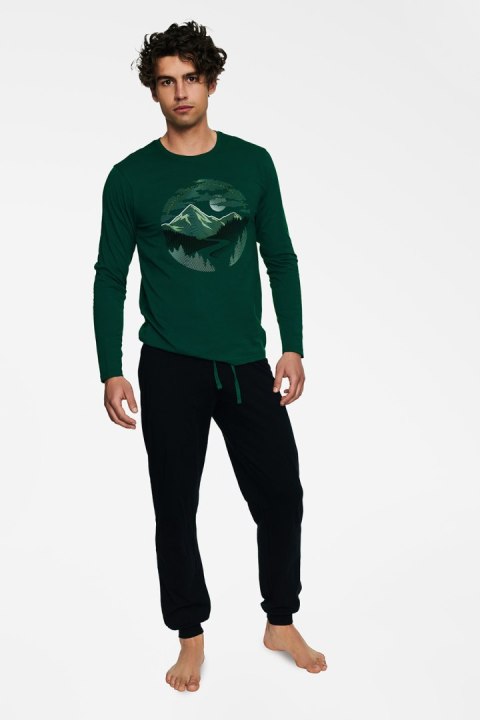 Piżama Męska Model Birch 40024-77X Dark Green/Black - Henderson - XXL