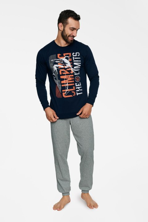 Piżama Męska Model Block 40023-59X Navy/Grey - Henderson - XL