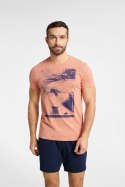 Piżama Męska Model Fearless 40685-24X Brzoskwinia/Navy - Henderson - M