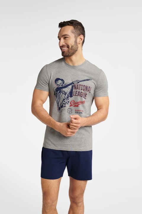 Piżama Męska Model Flair 40676-09X Melange/Navy - Henderson - XXL