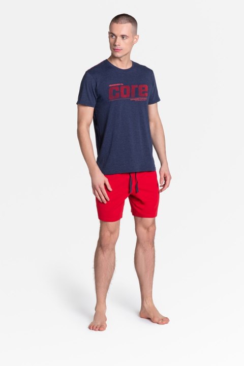 Piżama Męska Model Oxford 38285-59X Navy/Red - Henderson - M