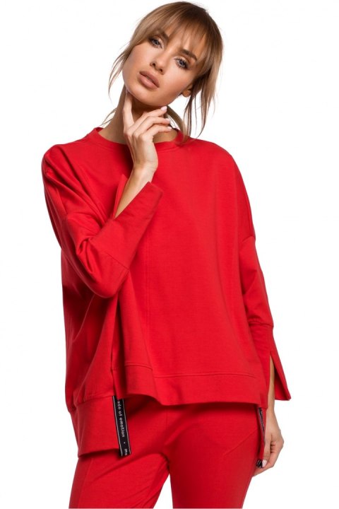 Bluza Damska Model MOE491 Red - Moe - L/XL Bluza Damska Model MOE491 Red - Moe - L/XL