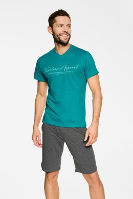 Piżama Męska Model Pulse 39738-66X Turkus/Grafit - Henderson - XXL