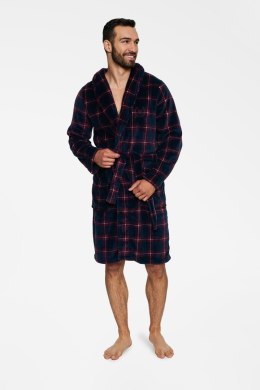 Szlafrok Męski Model Tour 40069-59X Bordo/Navy - Henderson - XXL