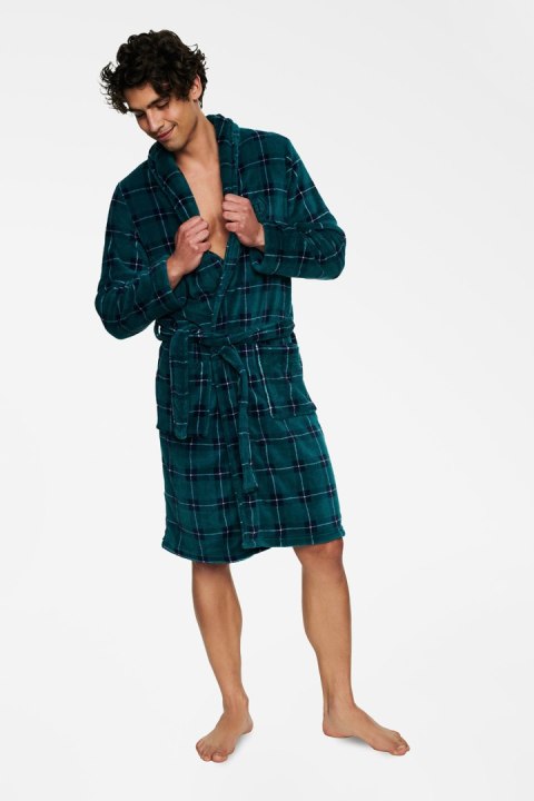 Szlafrok Męski Model Trip 40068-77X Green/Navy - Henderson - XXL
