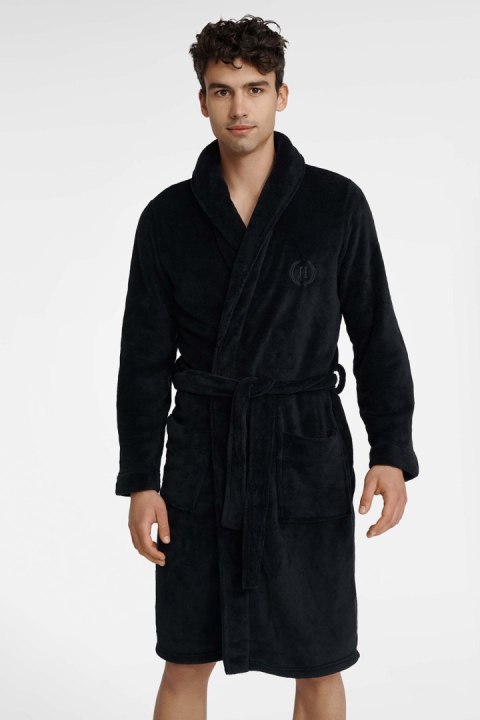 Szlafrok Męski Model Untimes 41198-99X Black - Henderson - XXL Szlafrok Męski Model Untimes 41198-99X Black - Henderson - XXL