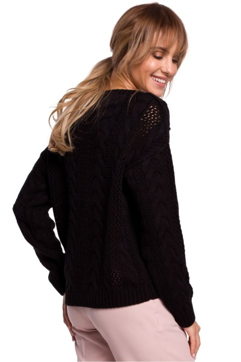 Sweter Damski Model MOE510 Black - Moe - S/M Sweter Damski Model MOE510 Black - Moe - S/M