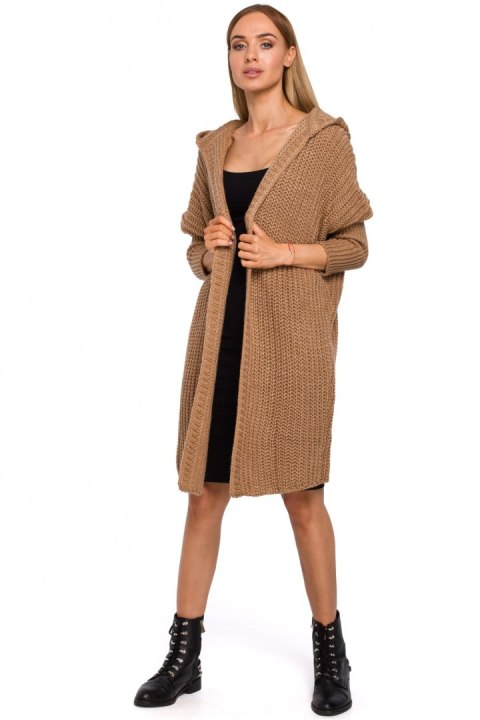 Sweter Kardigan Model MOE475 Camel - Moe - uniwersalny