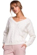 Sweter Damski Model MOE510 Ecru - Moe - S/M Sweter Damski Model MOE510 Ecru - Moe - S/M