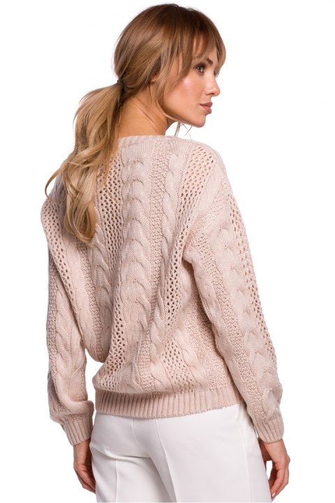 Sweter Damski Model MOE510 Powder Pink - Moe - S/M Sweter Damski Model MOE510 Powder Pink - Moe - S/M