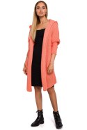 Sweter Kardigan Model MOE475 Brzoskwinia - Moe - uniwersalny