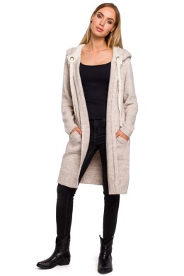 Sweter Kardigan Model MOE474 Beige - Moe - uniwersalny