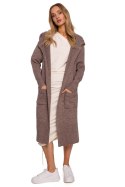Sweter Kardigan Model MOE596 Mocca - Moe - uniwersalny Sweter Kardigan Model MOE596 Mocca - Moe - uniwersalny