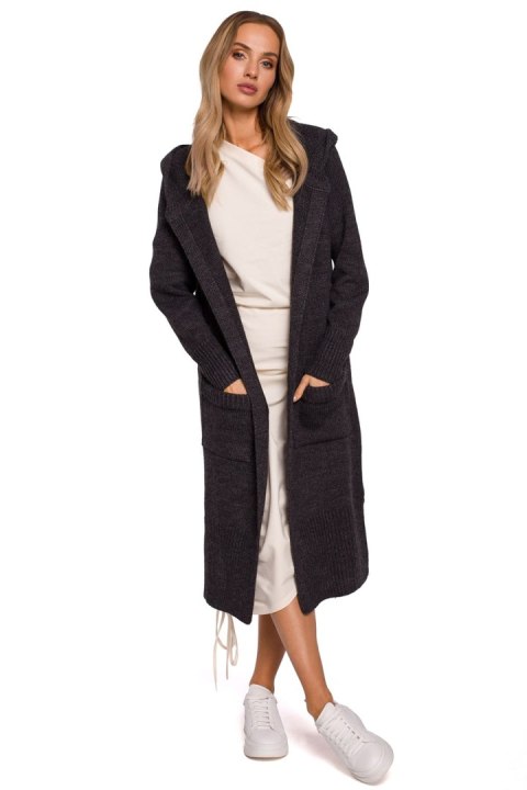 Sweter Kardigan Model MOE596 Grafit - Moe - uniwersalny