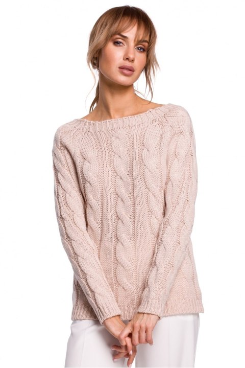 Sweter Damski Model MOE511 Powder Pink - Moe - S/M Sweter Damski Model MOE511 Powder Pink - Moe - S/M