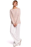 Sweter Damski Model MOE511 Powder Pink - Moe - S/M Sweter Damski Model MOE511 Powder Pink - Moe - S/M