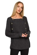 Sweter Damski Model MOE712 Grafit - Moe - S/M Sweter Damski Model MOE712 Grafit - Moe - S/M