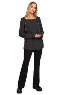Sweter Damski Model MOE712 Grafit - Moe - S/M Sweter Damski Model MOE712 Grafit - Moe - S/M