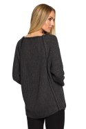 Sweter Damski Model MOE712 Grafit - Moe - S/M Sweter Damski Model MOE712 Grafit - Moe - S/M