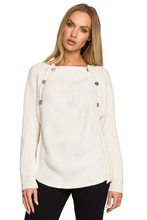 Sweter Damski Model MOE712 Kość słoniowa - Moe - S/M Sweter Damski Model MOE712 Kość słoniowa - Moe - S/M