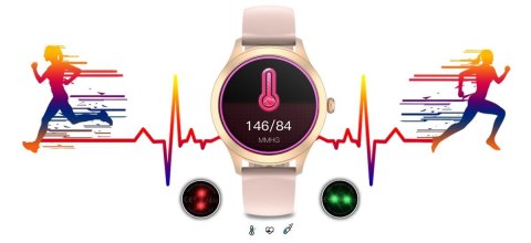 Damski SMARTWATCH G.Rossi SW014G-3 Różowe złoto, Silikonowy pasek Damski SMARTWATCH G.Rossi SW014G-3 Różowe złoto, Silikonowy pasek
