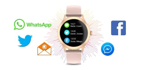 Damski SMARTWATCH G.Rossi SW014G-3 Różowe złoto, Silikonowy pasek Damski SMARTWATCH G.Rossi SW014G-3 Różowe złoto, Silikonowy pasek